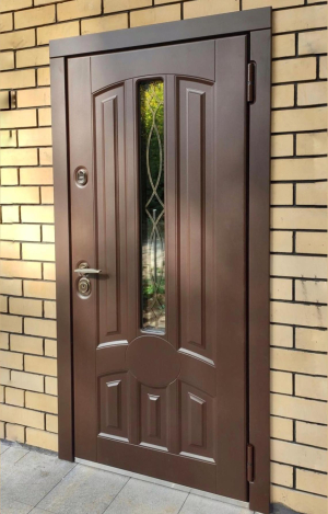 Элитная дверь с терморазрывом и стеклом - фото